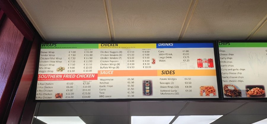 Illuminated Menu Signs